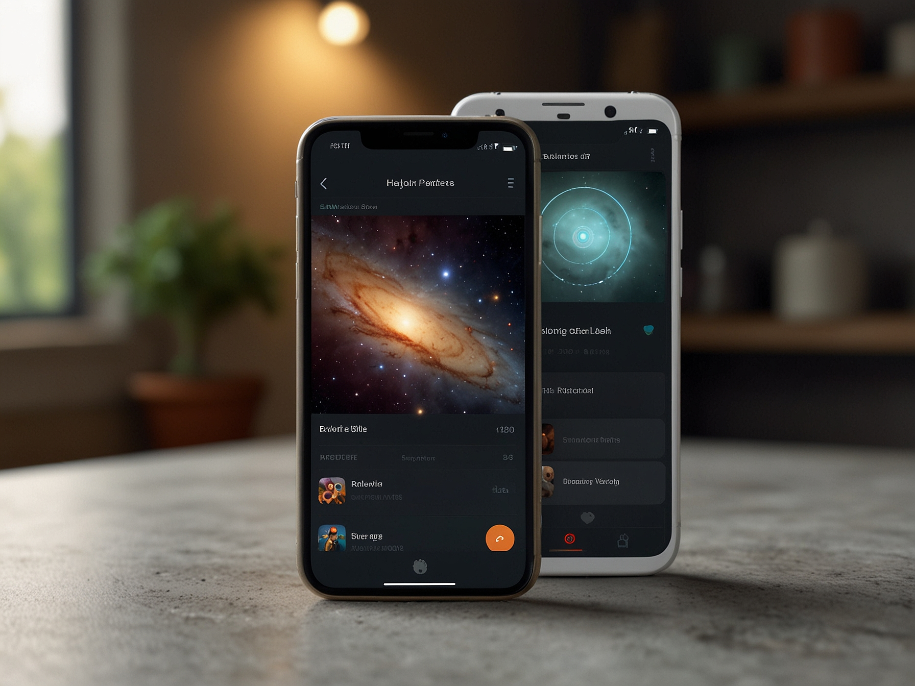 Mobile app on phone and tablet
