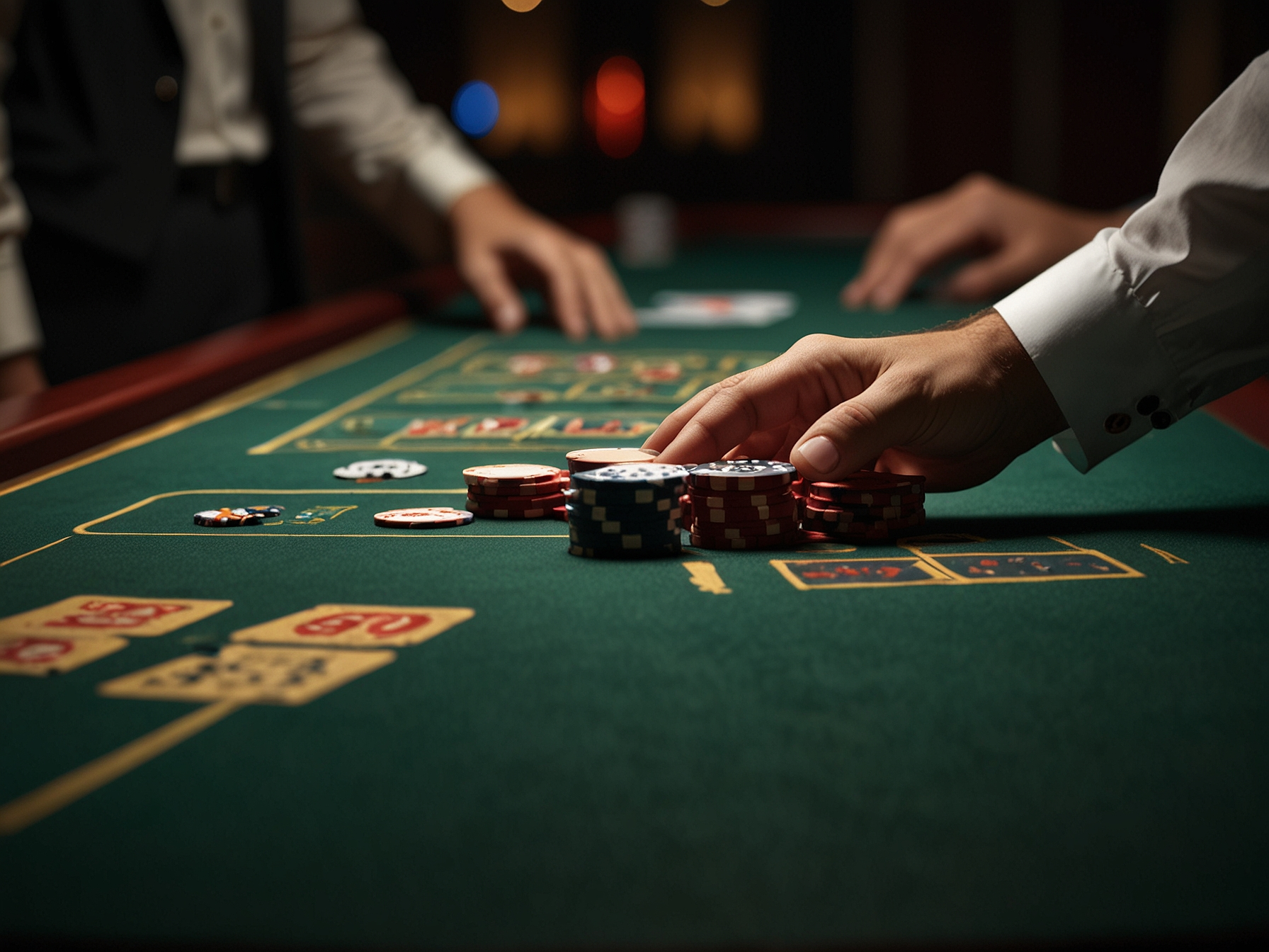 Live dealer hosting a blackjack table