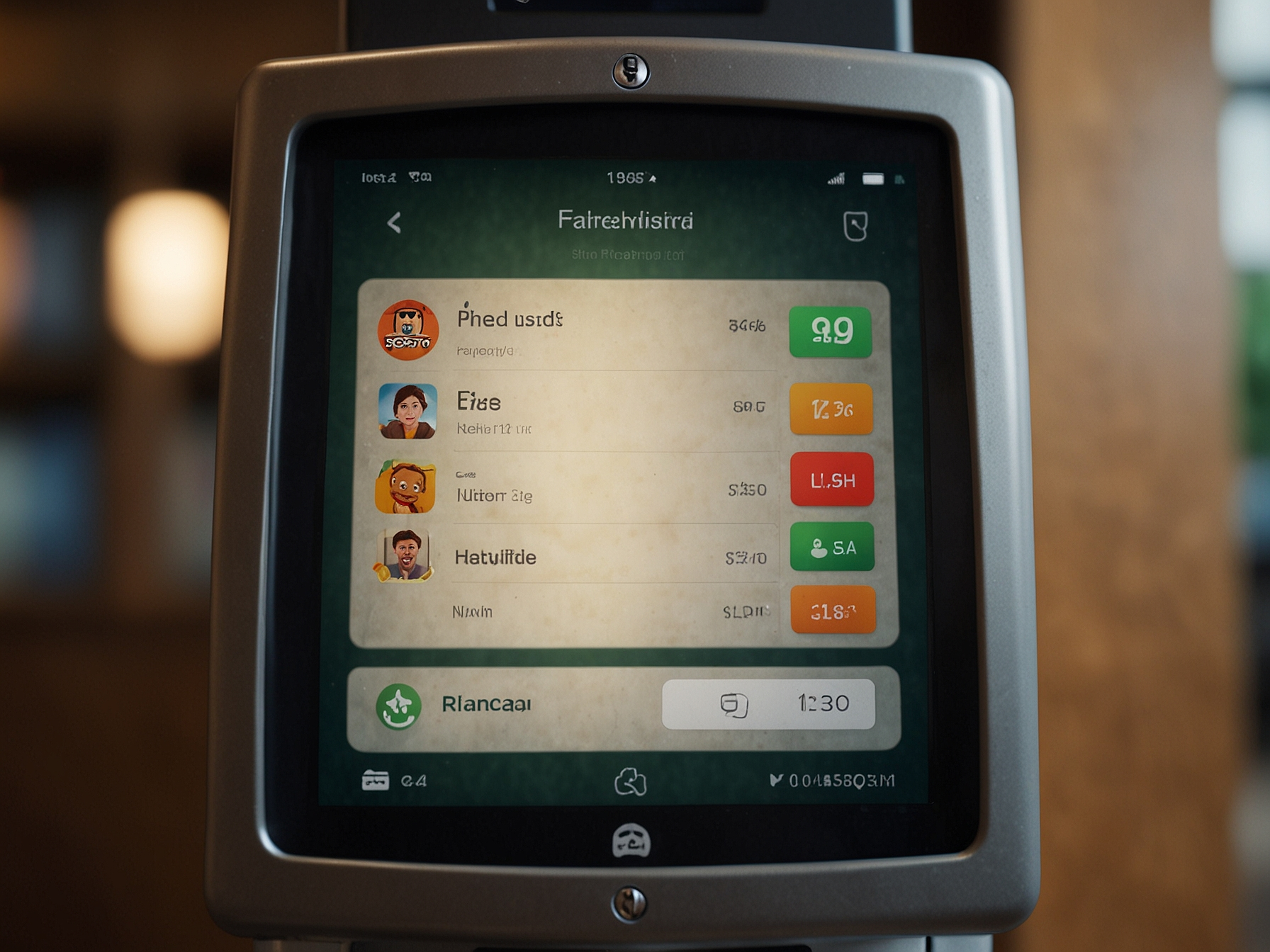 Mobile payment methods display